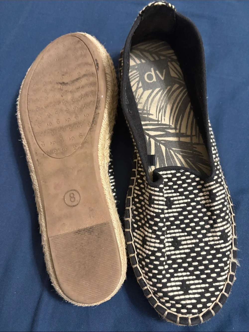 DV by Dolce Vita Black & Cream Woven Espadrille Slip-Ons